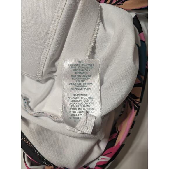 Kona Sol One Piece Swimsuit Tropical Twist Back Medium 8-10 Floral Plants - Picture 11 of 11